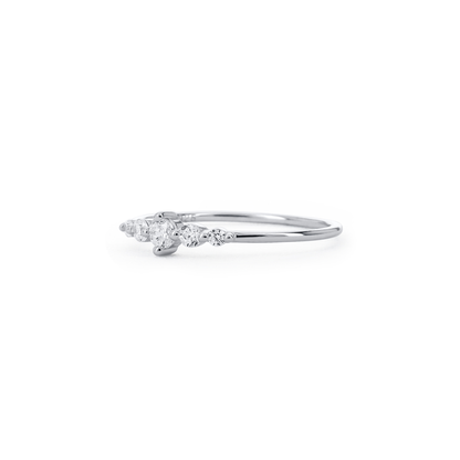 Dainty Graduated CZ Silver Ring