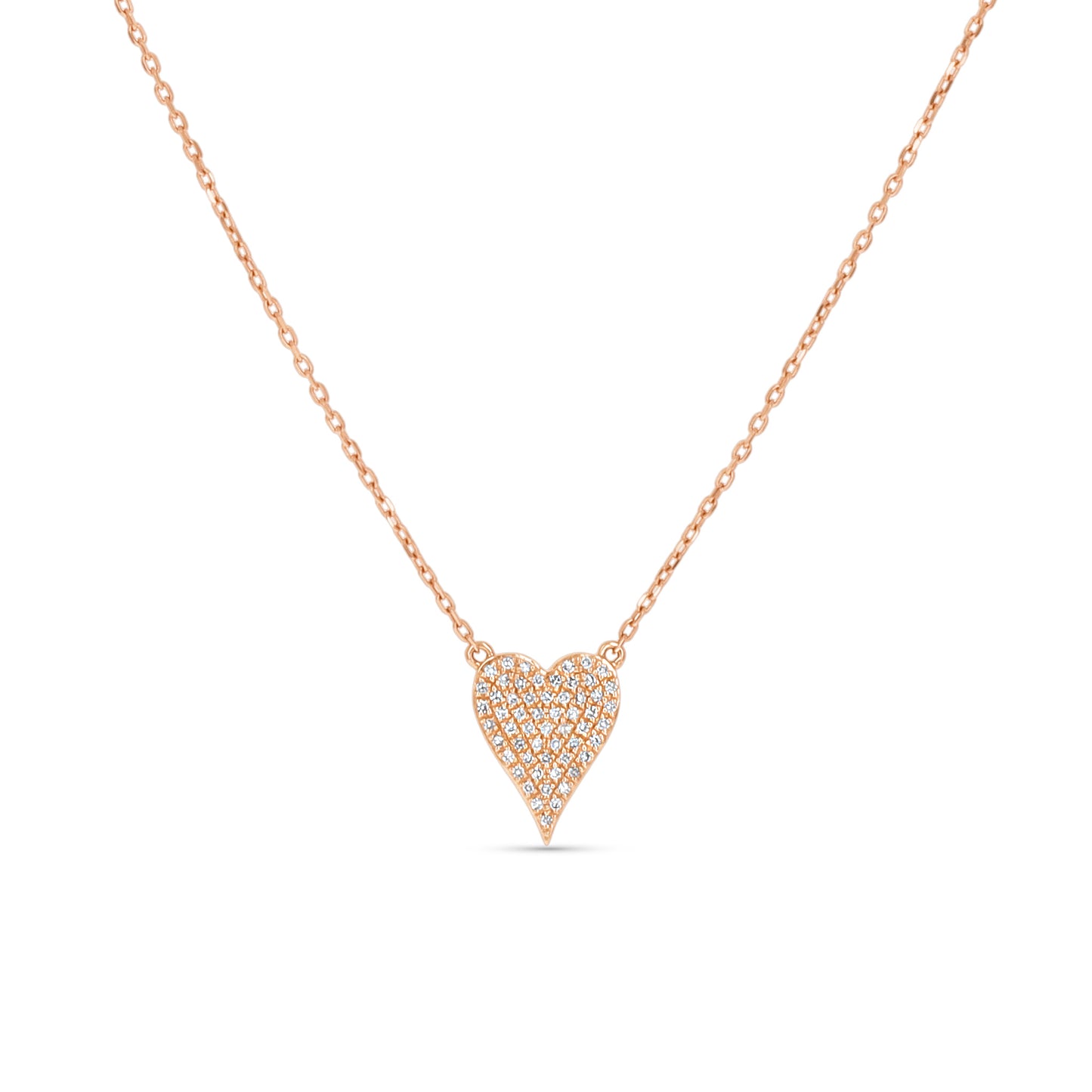 Pointed Rose Gold Diamond Heart Necklace from Alexandra Marks Jewelry