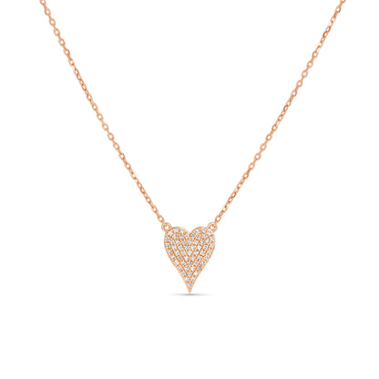 Pointed Rose Gold Diamond Heart Necklace from Alexandra Marks Jewelry