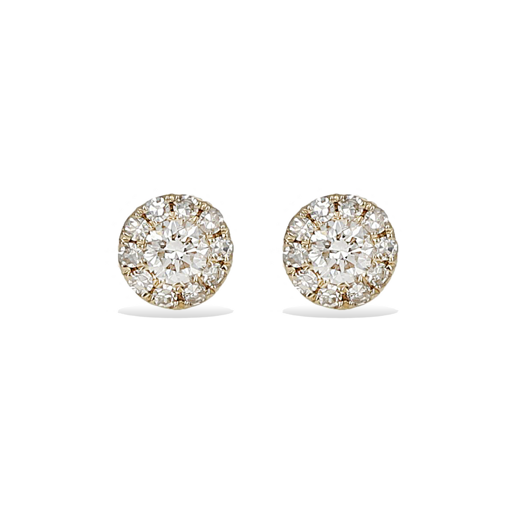 
            
                Load image into Gallery viewer, Alexandra Marks - Dainty Diamond Halo Stud Earrings in 14kt Yellow Gold
            
        
