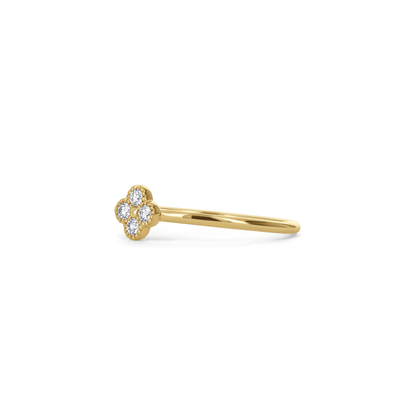 Diamond Thin Gold Stacking Ring 