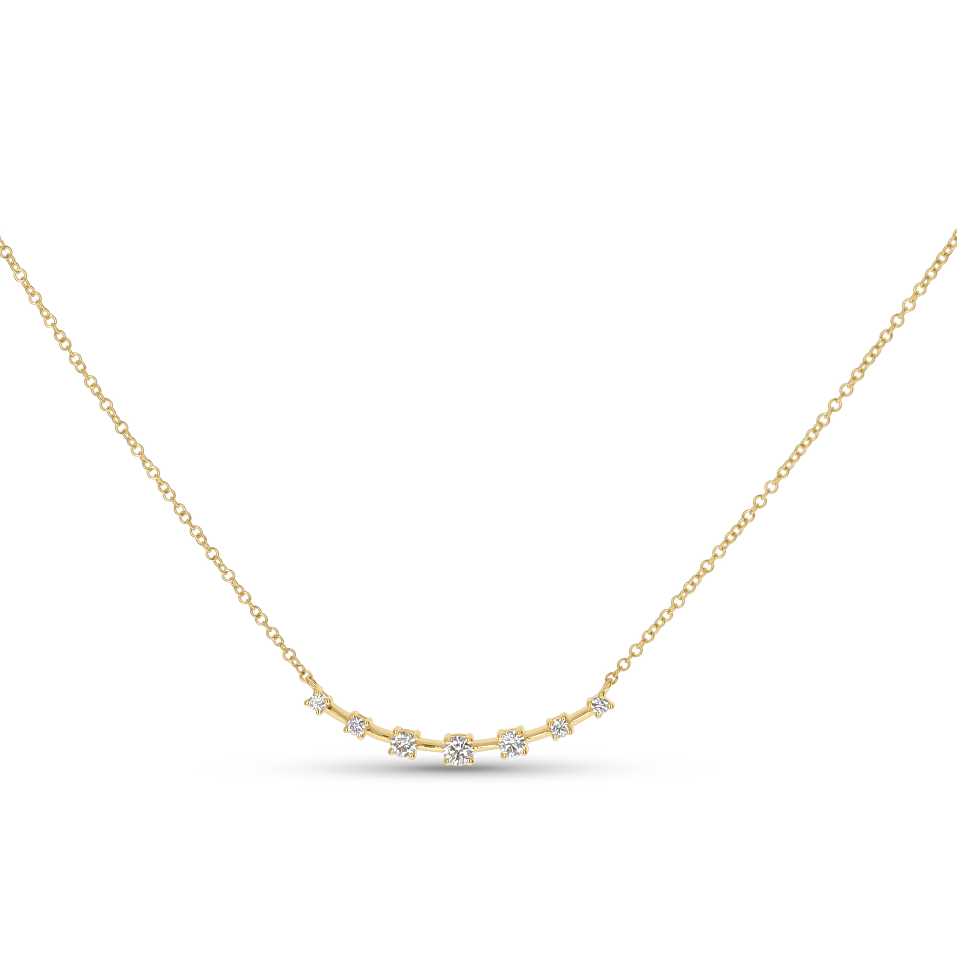 Graduated Round Diamond Station Bar Necklace from Alexandra marks jewelry