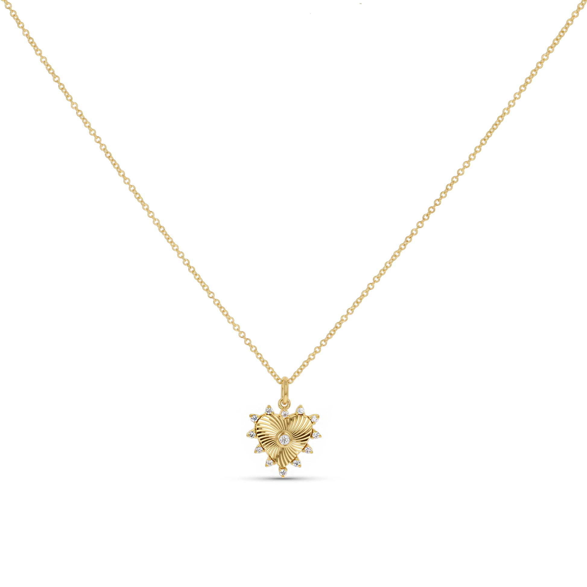 Starburst Diamond Cut Heart Necklace from Alexandra Marks Jewelry