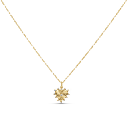 Starburst Diamond Cut Heart Necklace from Alexandra Marks Jewelry
