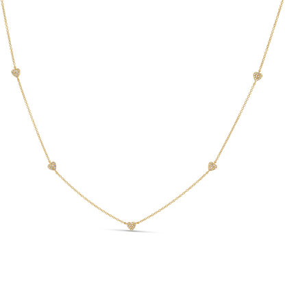 Dainty Diamond Heart Station Necklace from Alexandra Marks Jewelry