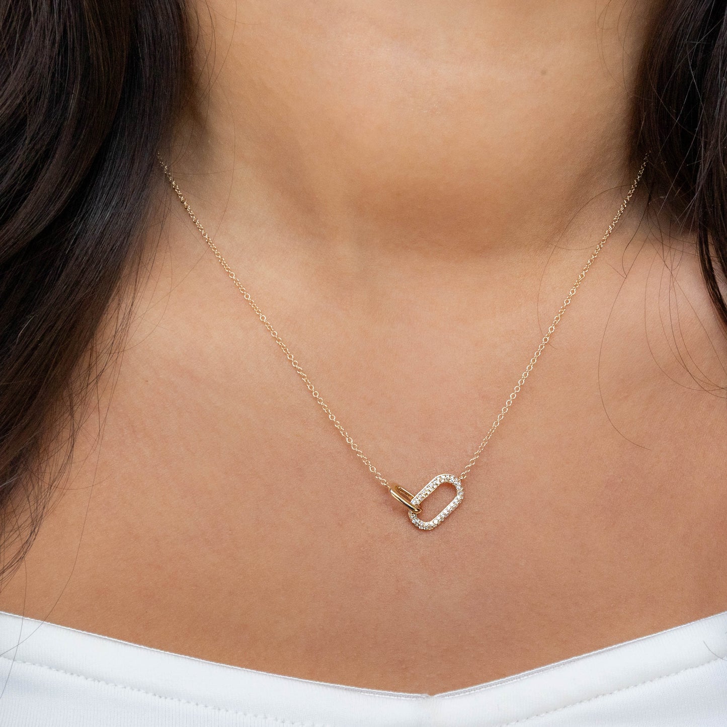 Interlocking Oval Link Gold Necklace