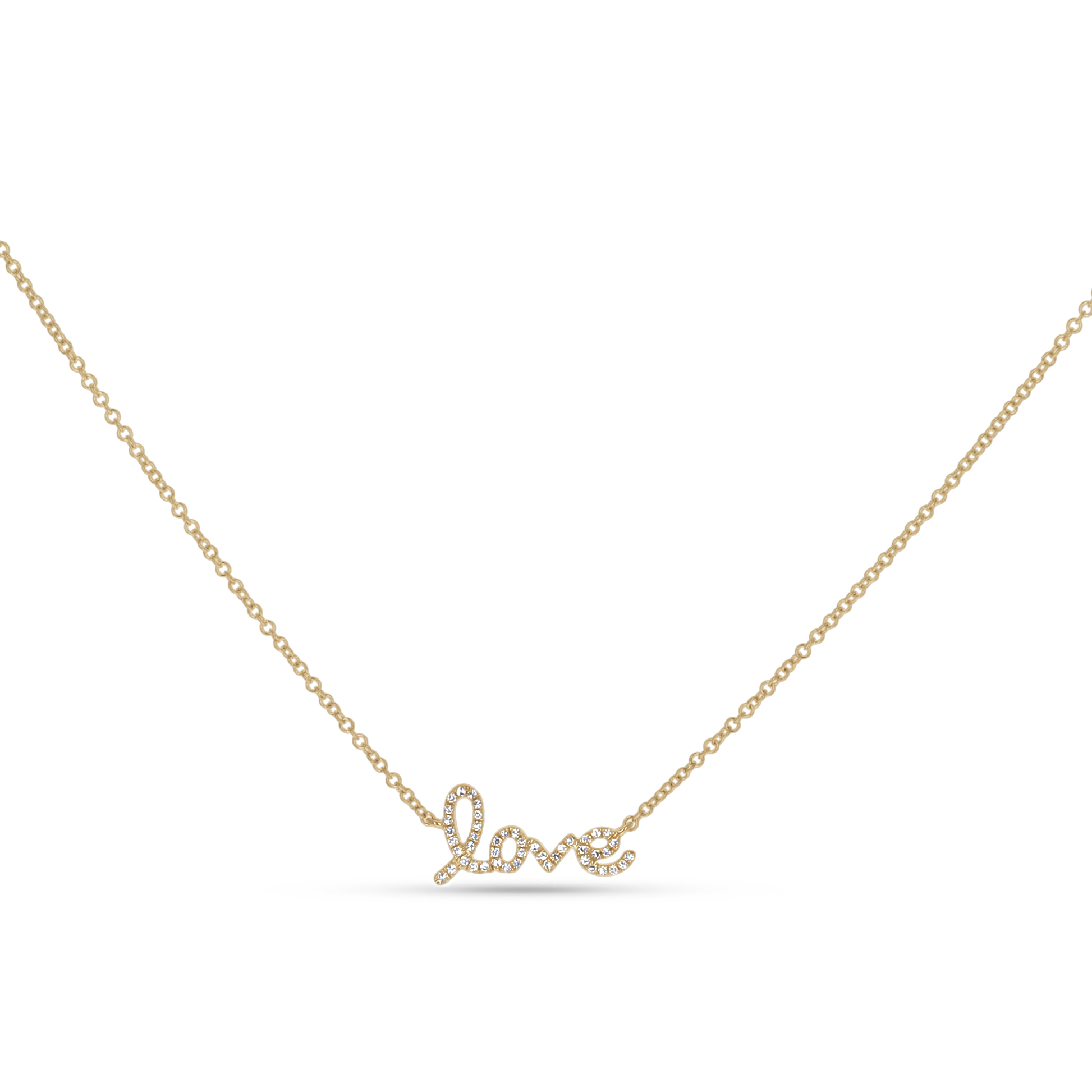 Dainty diamond love script necklace - Alexandra Marks Jewelry