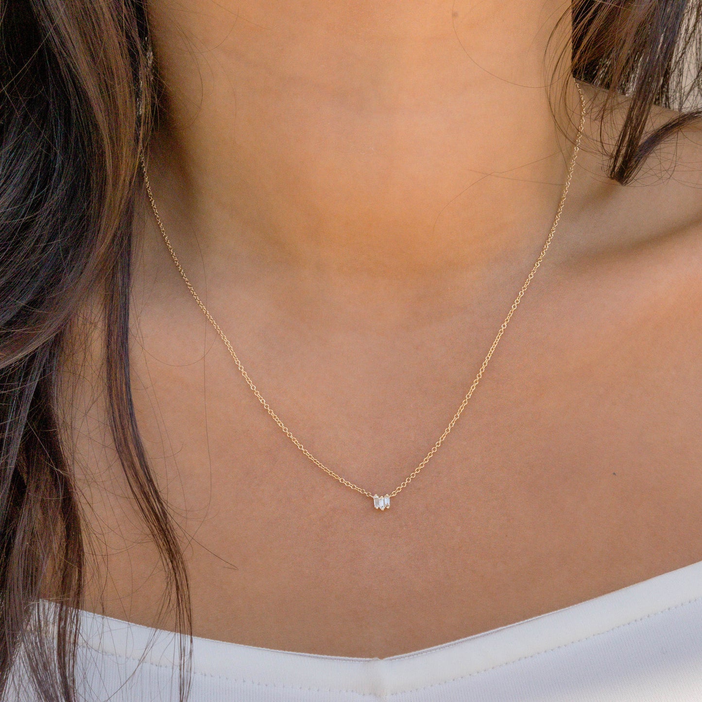 Simple Diamond Necklace in Gold From Alexandra Marks Jewelry