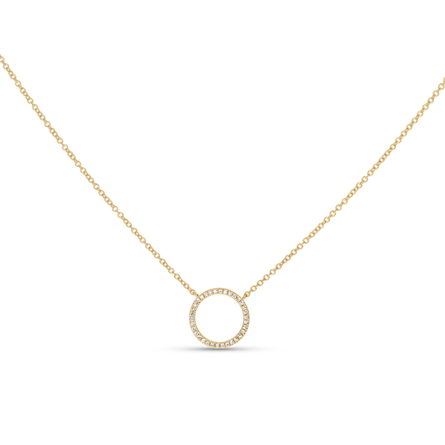 Large Diamond Circle Necklace in Gold - Alexandra Marks Jewelry