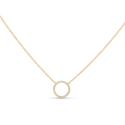 Large Diamond Circle Necklace in Gold - Alexandra Marks Jewelry