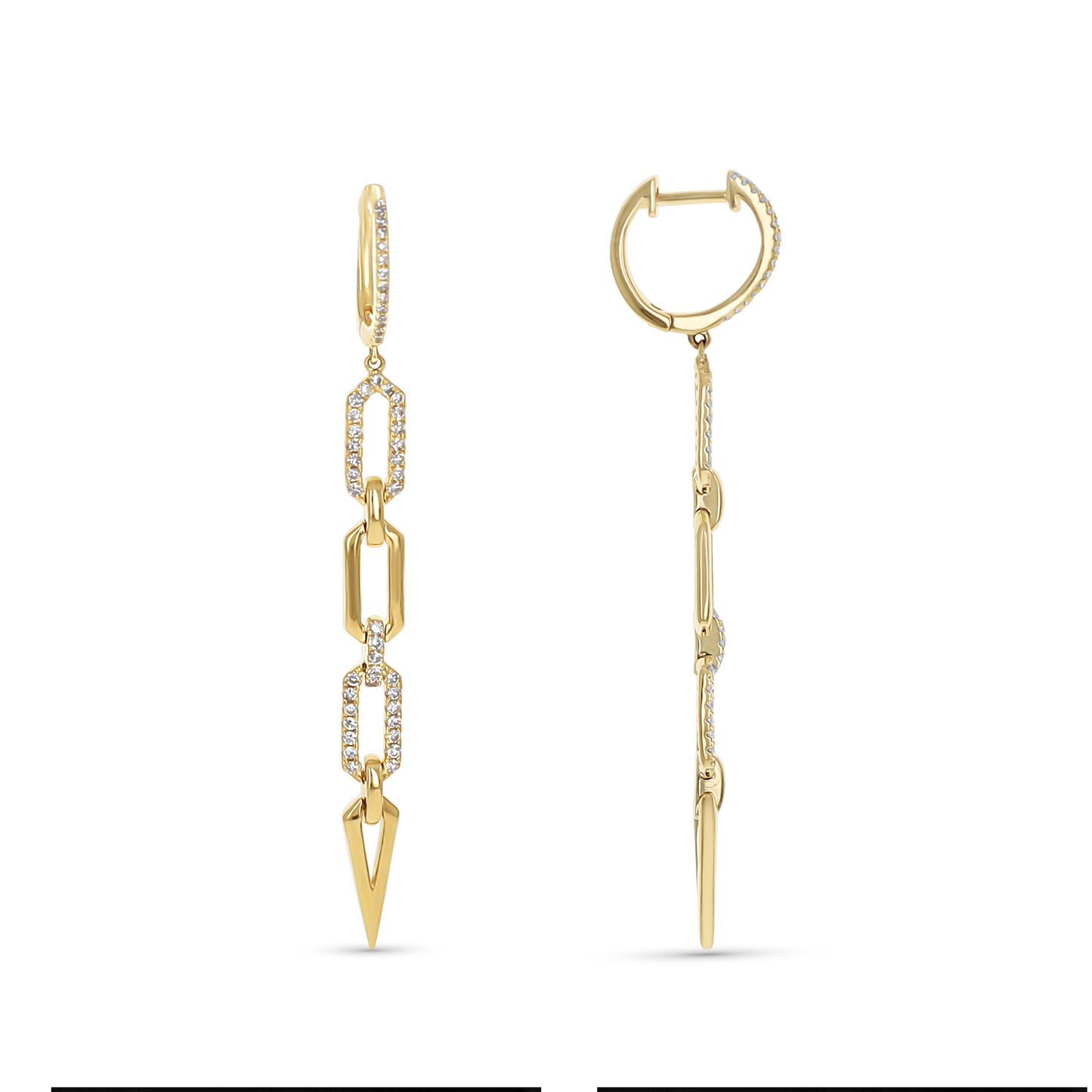 Geometric Diamond Statement Earrings in Yellow Gold From Alexandra Marks Jewelry