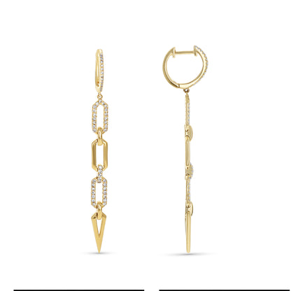 Geometric Diamond Statement Earrings in Yellow Gold From Alexandra Marks Jewelry