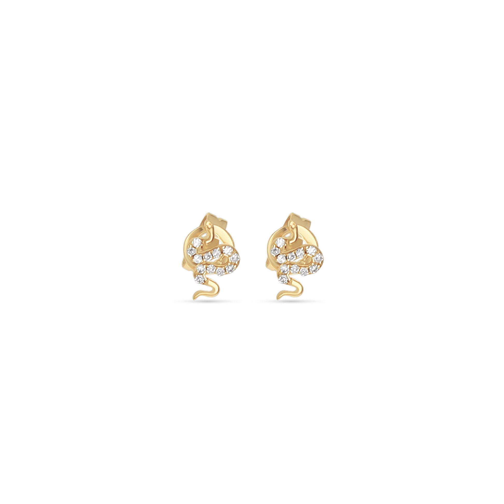 Dainty Diamond Snake Studs from Alexandra Marks Jewelry