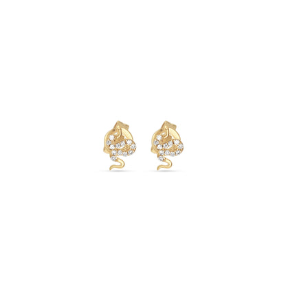 Dainty Diamond Snake Studs from Alexandra Marks Jewelry