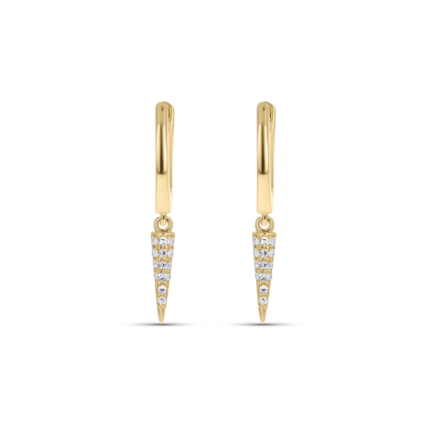 Gold Diamond Dagger Charm Hoop Earrings from Alexandra Marks Jewelry