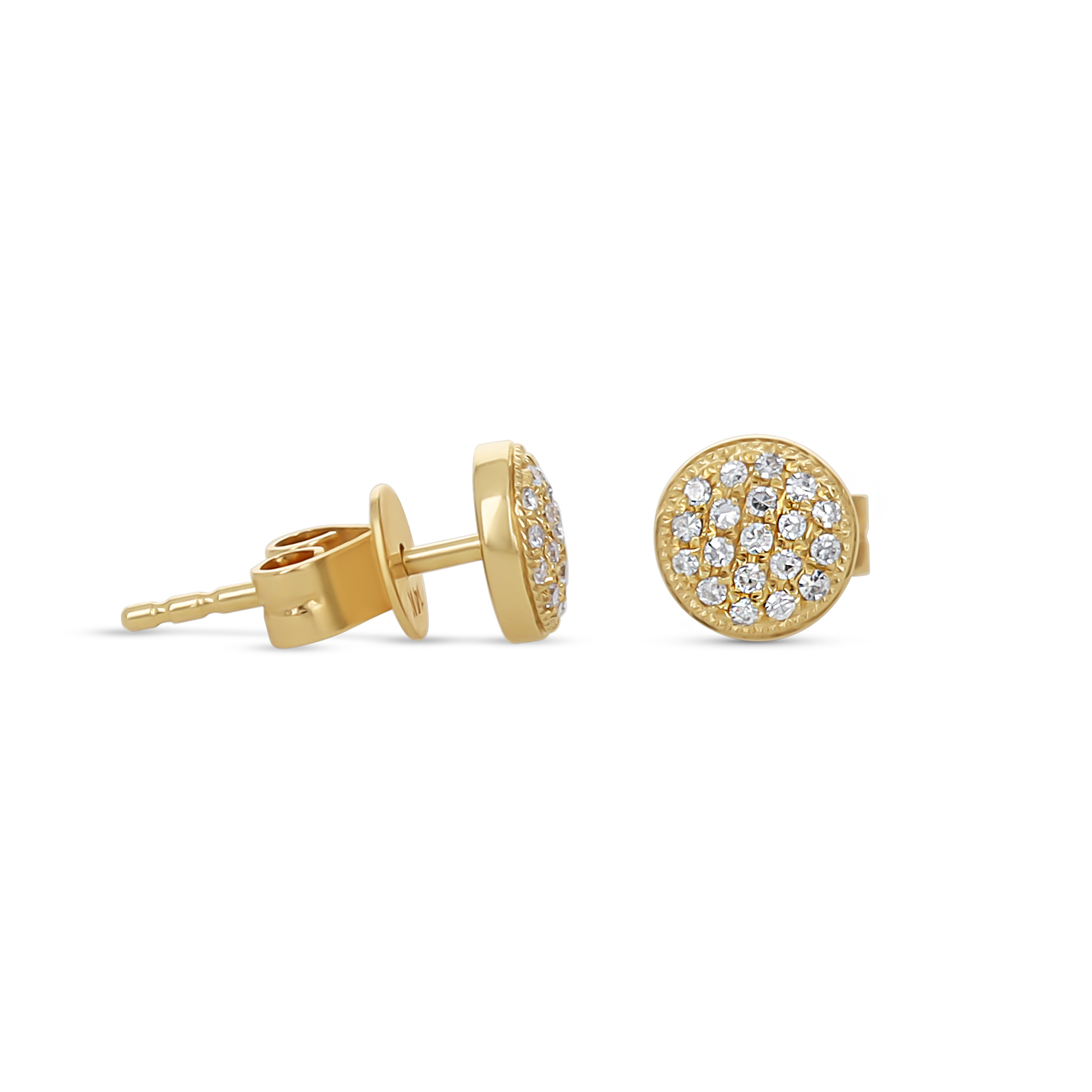 Classic Diamond Disc Stud Earrings _AlexandraMarksJewelry