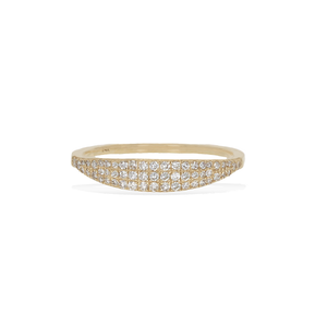Pave' Diamond Curved Ring in 14k Gold 