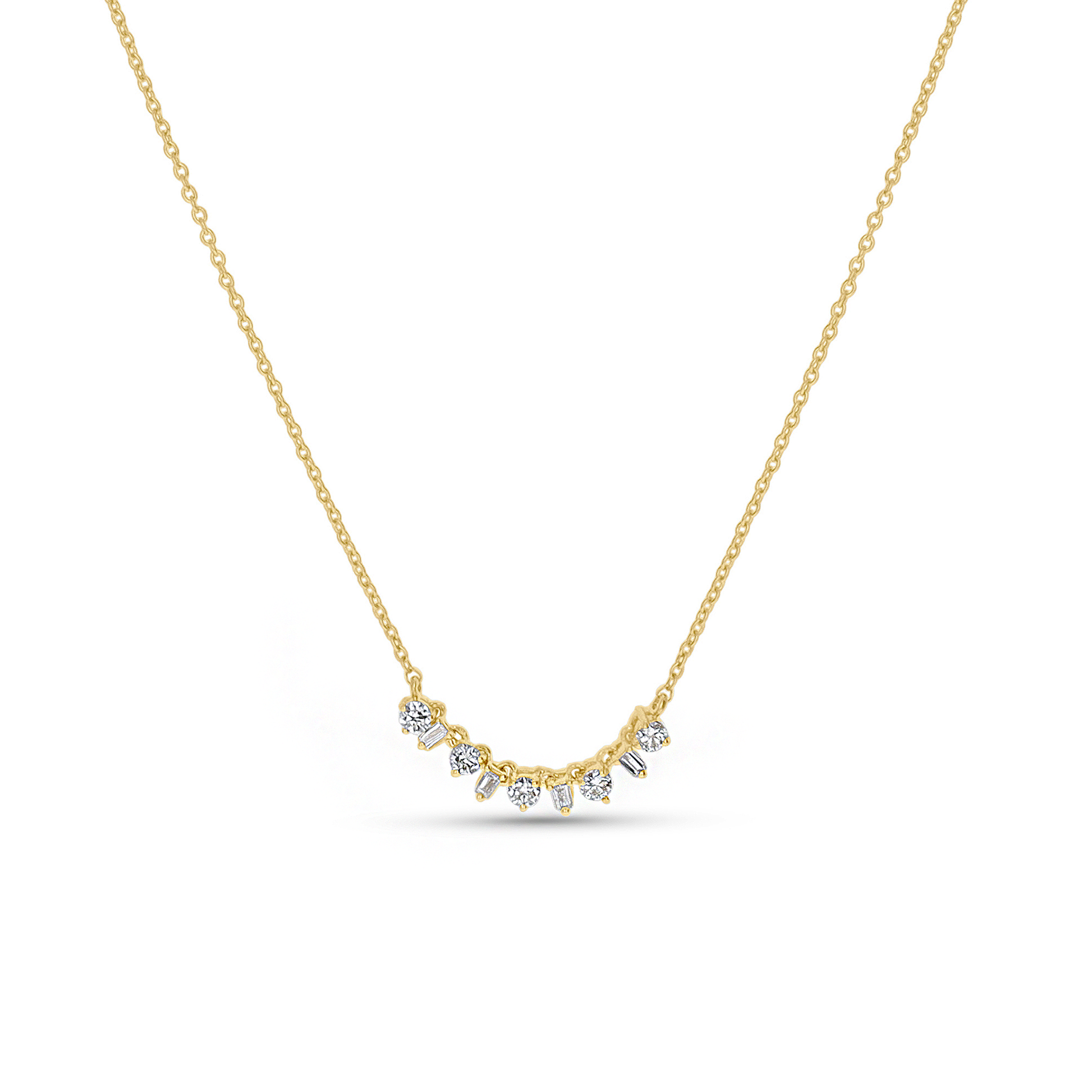 Mixed Diamond Bar Necklace in Gold from Alexandra Marks Jewelry
