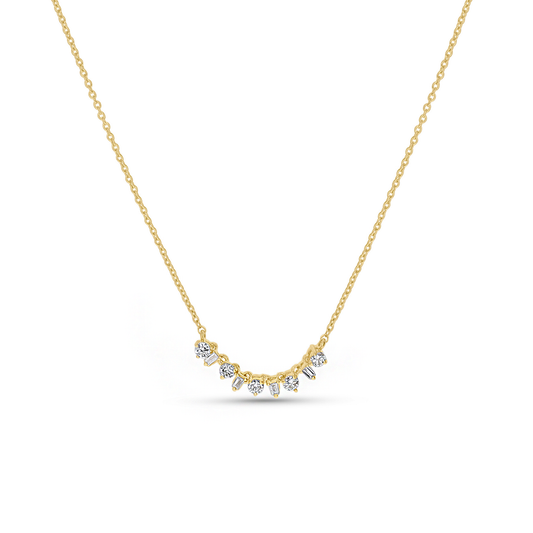 Mixed Diamond Bar Necklace in Gold from Alexandra Marks Jewelry