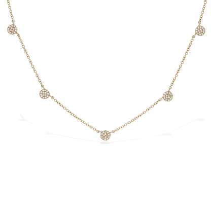 7 Pave' Round Diamond Station Gold Necklace from Alexandra Marks jewelry in Chicago
