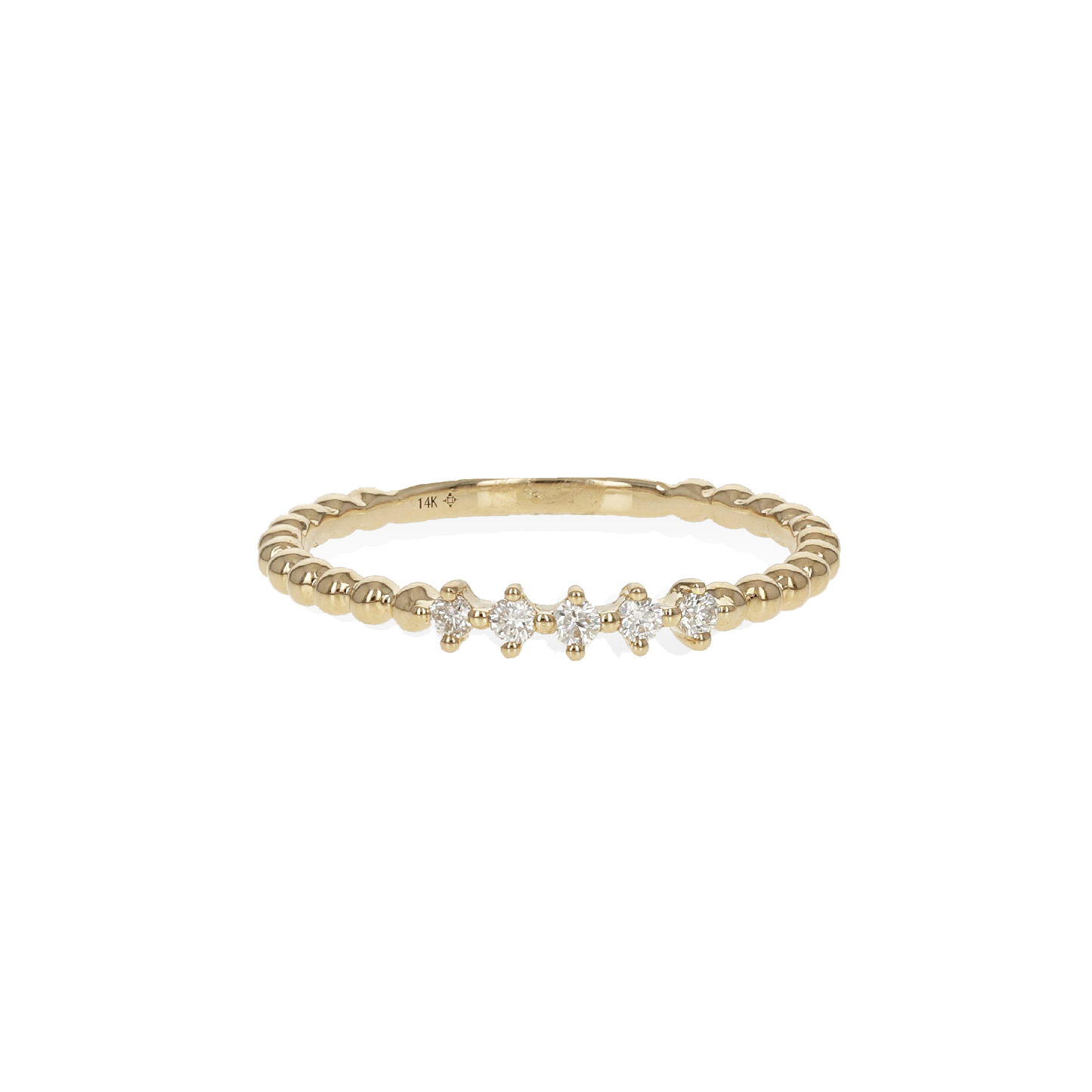 Gradutated Diamond Bead Ring in 14k Gold from Alexandra marks Jewelry