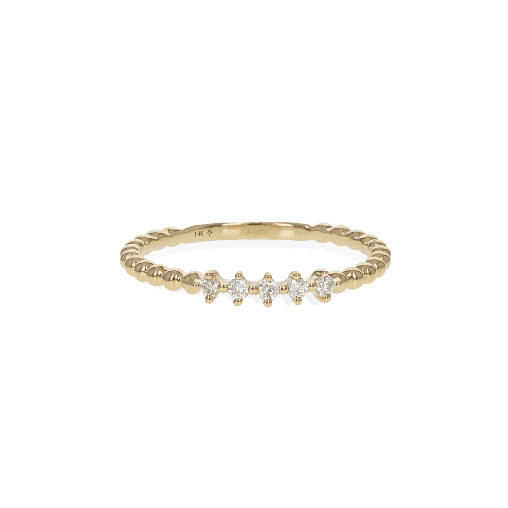 
            
                Load image into Gallery viewer, Gradutated Diamond Bead Ring in 14k Gold from Alexandra marks Jewelry
            
        