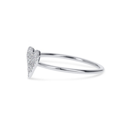 Mini Diamond Heart Ring in 10kt White Gold