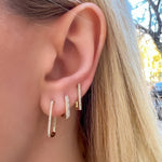 Large Modern Diamond 14k Gold Hoop Earrings from Alexandra Marks Jewelry