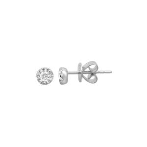 
            
                Load image into Gallery viewer, White Gold &amp;amp; Diamond Small Halo Stud Earrings from Alexandra Marks Jewelry
            
        