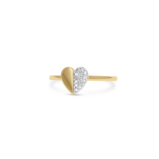 Diamond Heart Ring in 14kt Gold from Alexandra Marks Jewelry