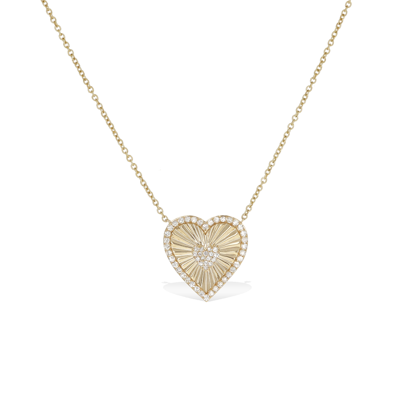 Modern Starburst Gold & Diamond Heart Necklace from Alexandra Marks Jewelry