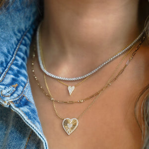 
            
                Load image into Gallery viewer, Everyday diamond heart necklace from Alexandra Marks jewelry
            
        