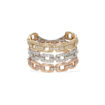 Tricolor Diamond Chain Link Ring | Alexandra Marks Jewelry
