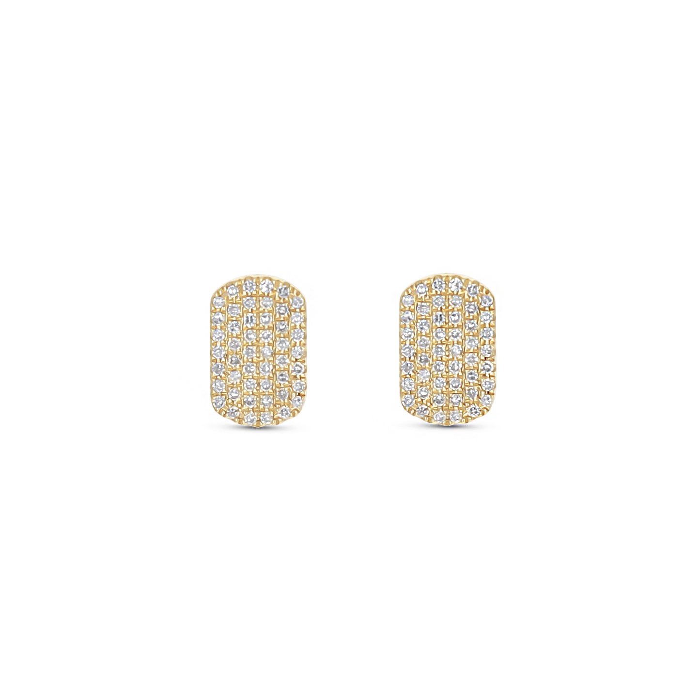Dog Tag Diamond Stud Earrings from Alexandra Marks Jewelry