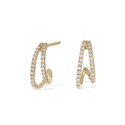 Double Row Diamond Wrap Hoop Earrings in gold | Alexandra Marks Jewelry