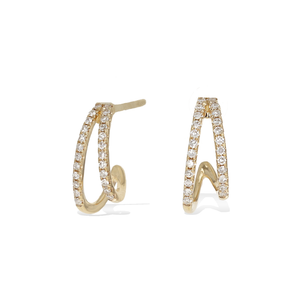 
            
                Load image into Gallery viewer, Double Row Diamond Wrap Hoop Earrings in gold | Alexandra Marks Jewelry
            
        
