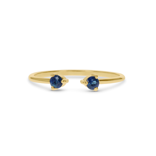 Sapphire Cuff Ring in 14kt Yellow Gold From Alexandra Marks Jewelry