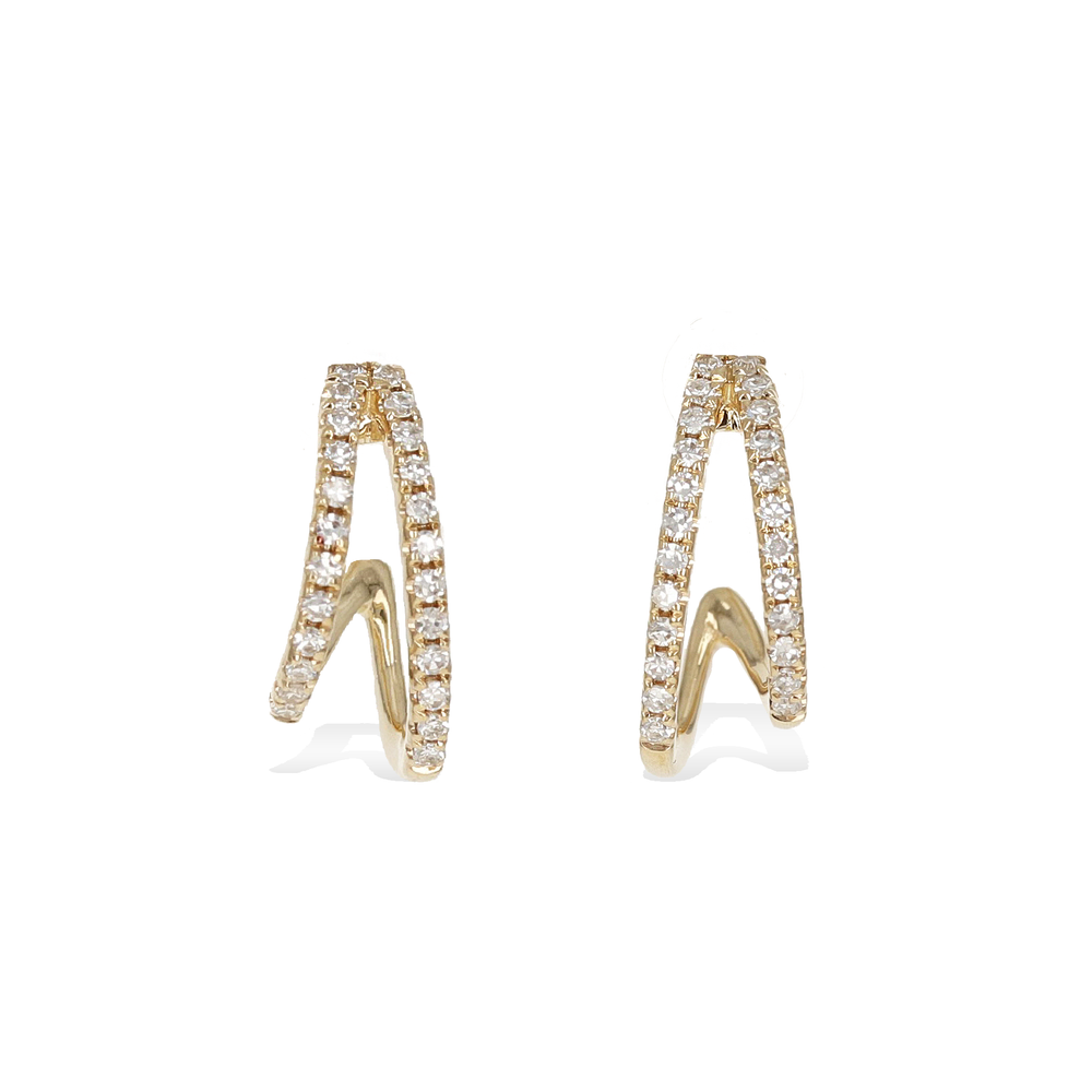 Double Row Diamond Hoop Earrings Alexandra Marks Jewelry