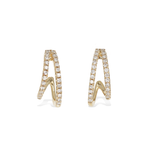 Double Row Split Pave' Diamond Huggie Hoop Earrings in 14k Gold from Alexandra Marks Jewelry