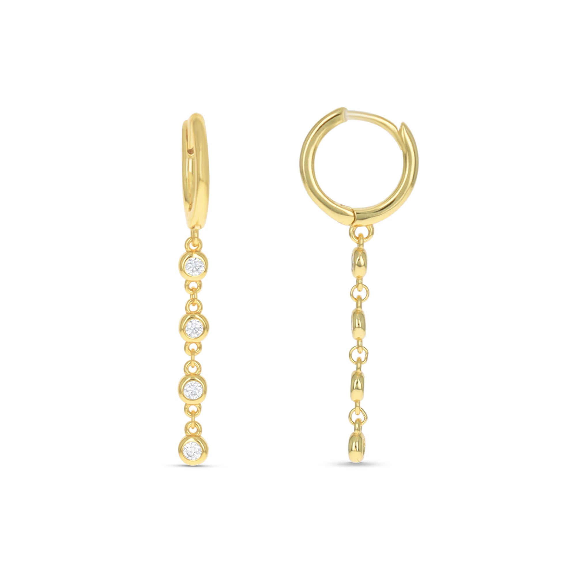 Cascading Charm Gold Hoop Earrings - Alexandra Marks Jewelry