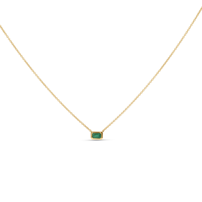 Simple Emerald Solitaire Necklace from Alexandra marks jewelry