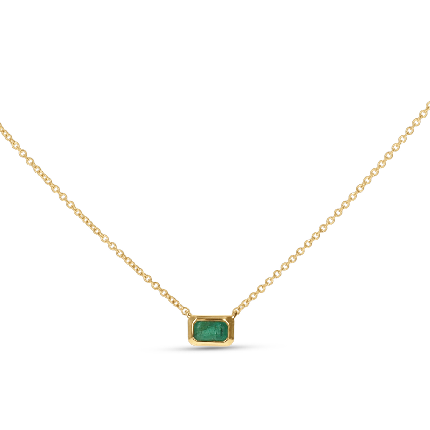 Emerald Baguette Gemstone Necklace from Alexandra Marks Jewelry
