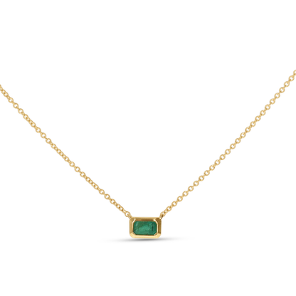 Emerald Baguette Gemstone Necklace from Alexandra Marks Jewelry