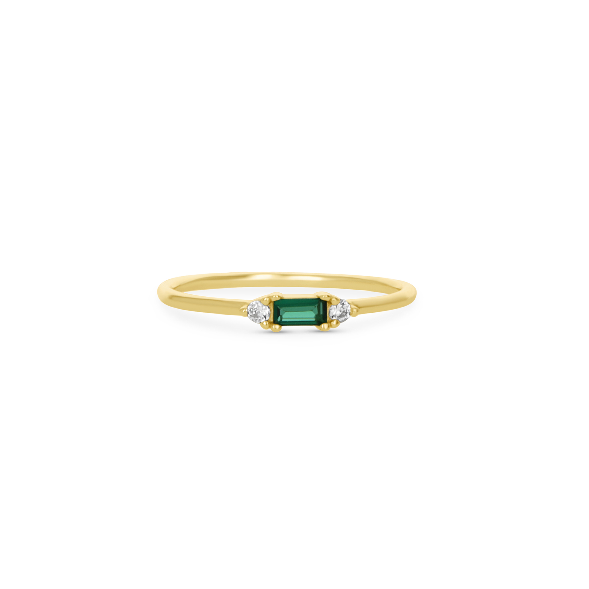 Emerald Birthstone Stacking Ring in Gold From Alexandra Marks Jewelry. 