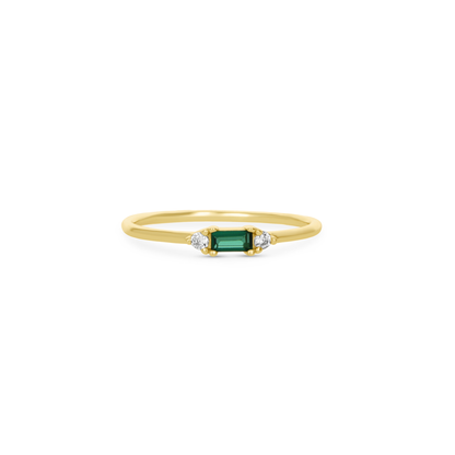 Emerald Birthstone Stacking Ring in Gold From Alexandra Marks Jewelry. 