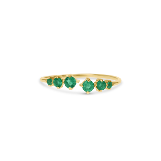 Emerald Round Graduated Wrap Ring in 14kt Yellow Gold From Alexandra Marks Jewelry