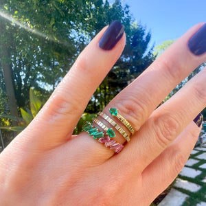 Pink Sapphire & Emerald Birthstone Ring from Alexandra Marks Jewelry