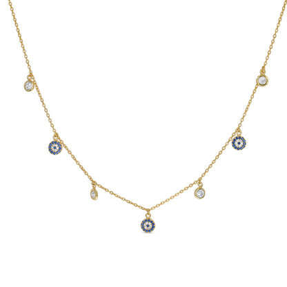 Dainty Evil Eye Charm Necklace in Gold from Alexandra Marks Jewelry