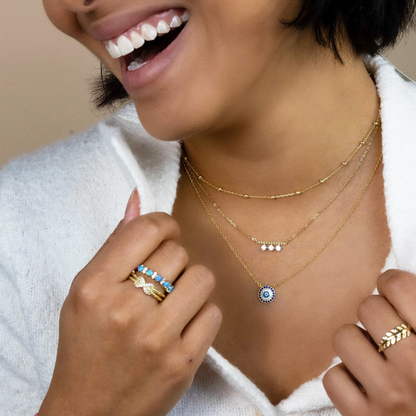 Medium Evil Eye Disc Necklace From Alexandra Marks Jewelry. 