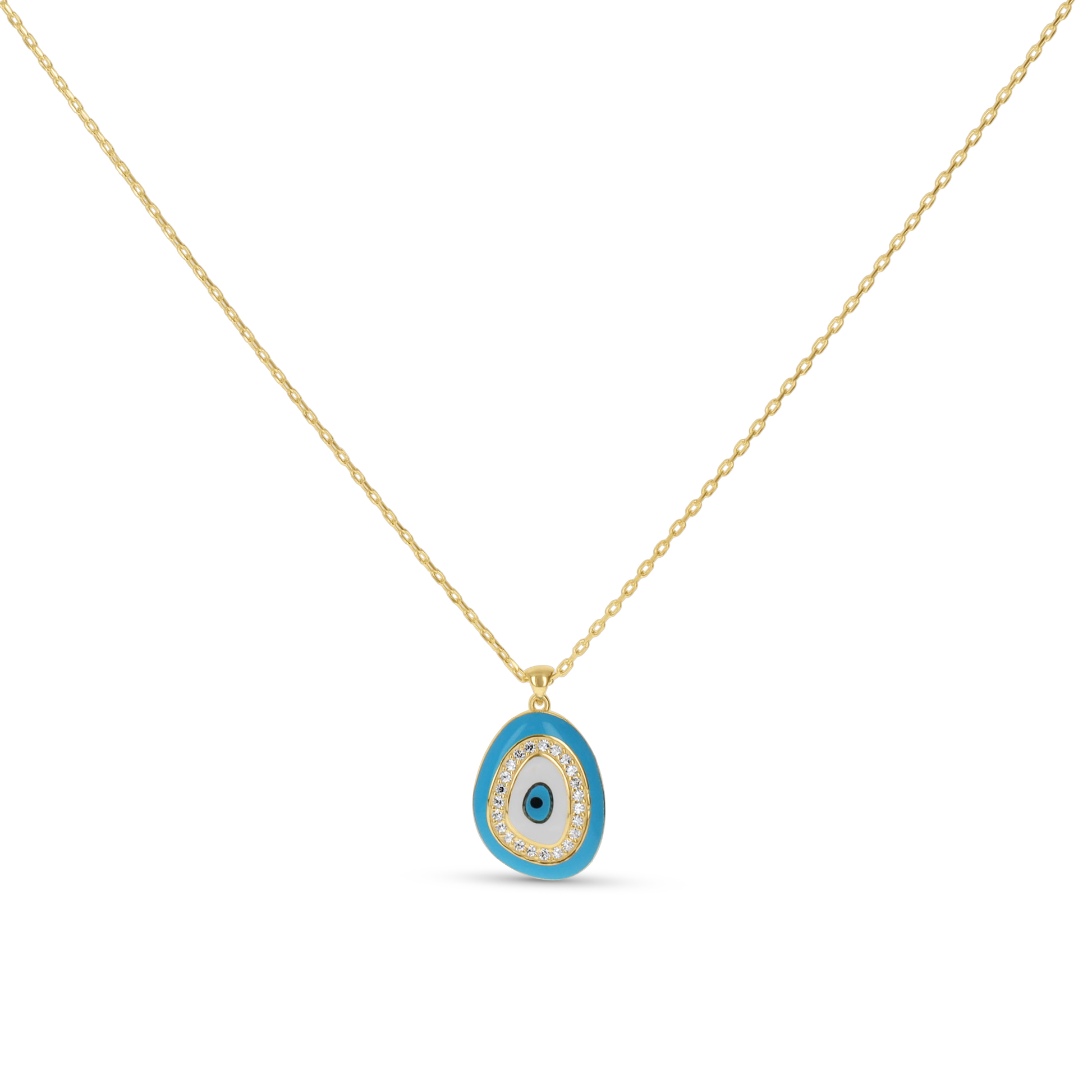 Gold Evil Eye Pendant Necklace from Alexandra Marks Jewelry